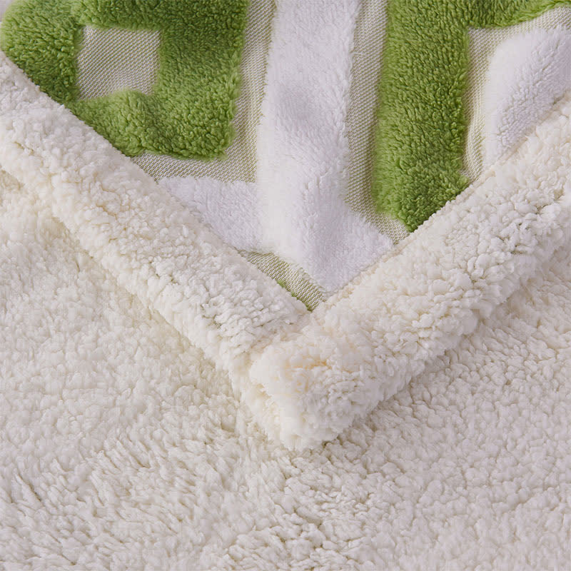 Geometric Pattern Jacquard Sherpa Blanket