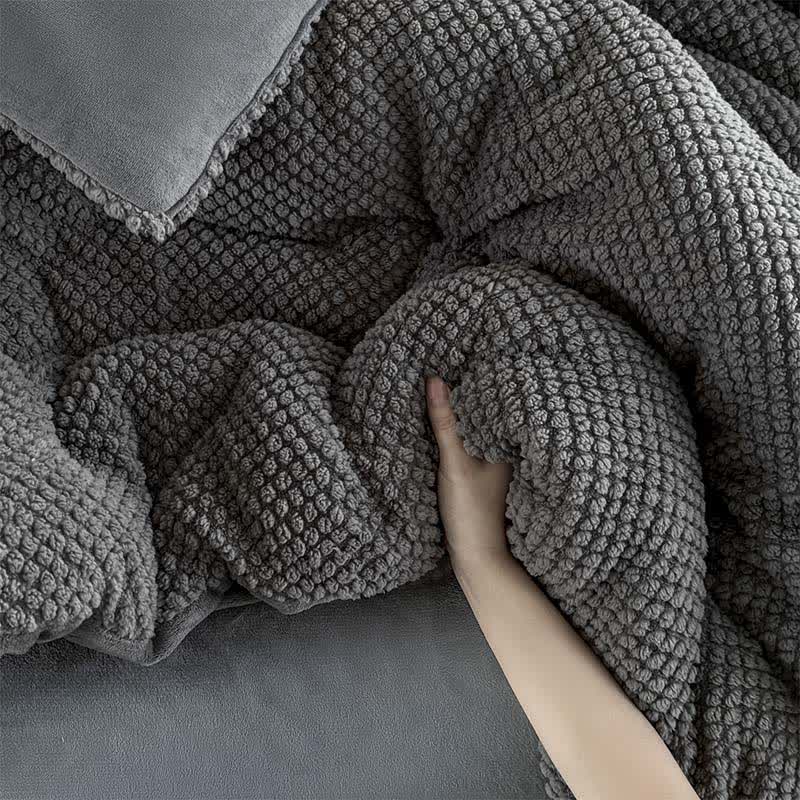 Solid Color Textured Warm Blanket