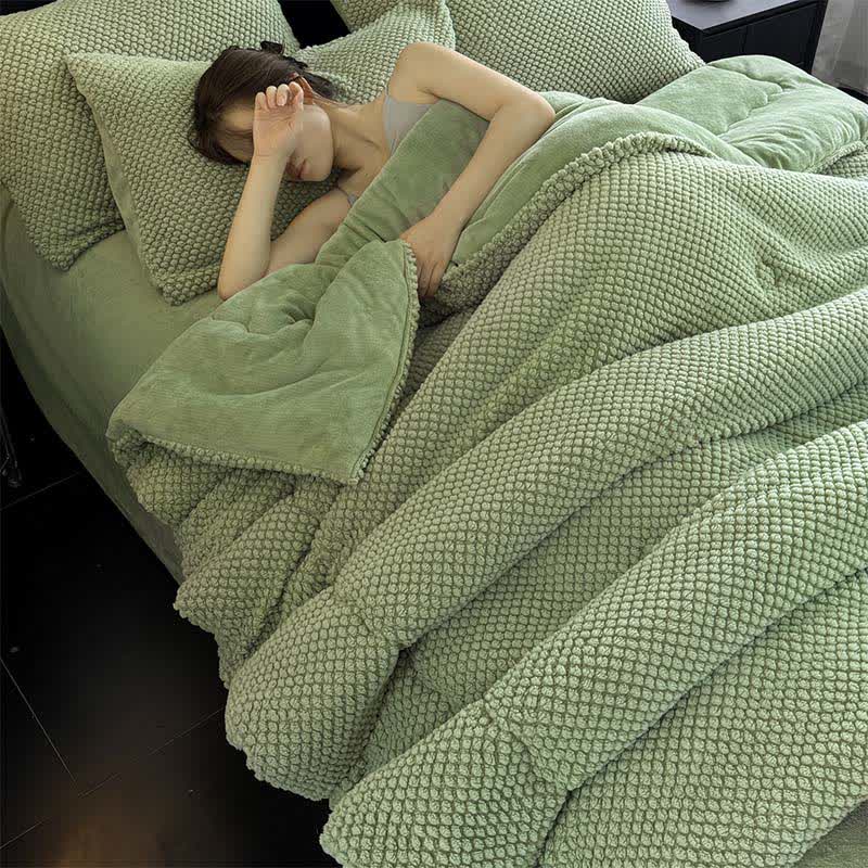 Solid Color Textured Warm Blanket