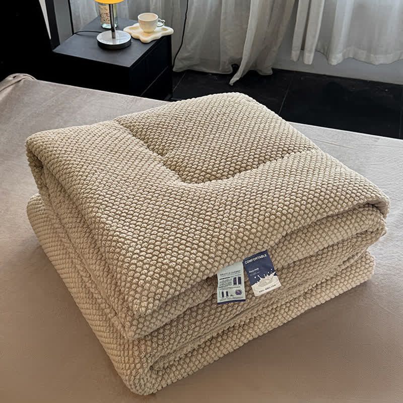 Solid Color Textured Warm Blanket