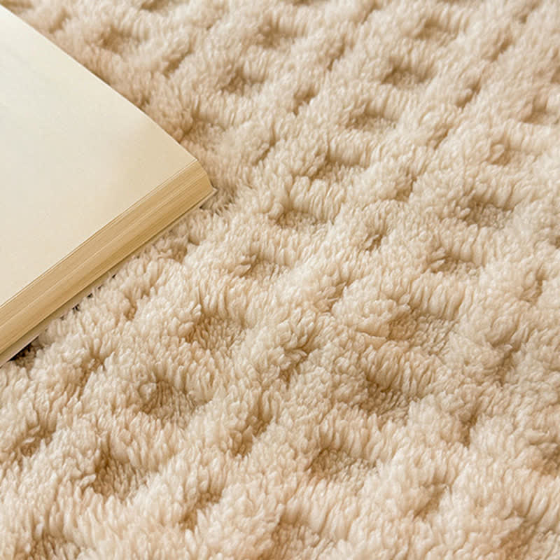 Textured Waffle Sherpa Throw Blanket
