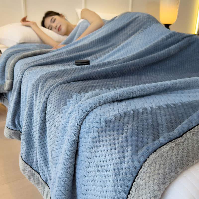 Solid Color Bound Edge Throw Blanket