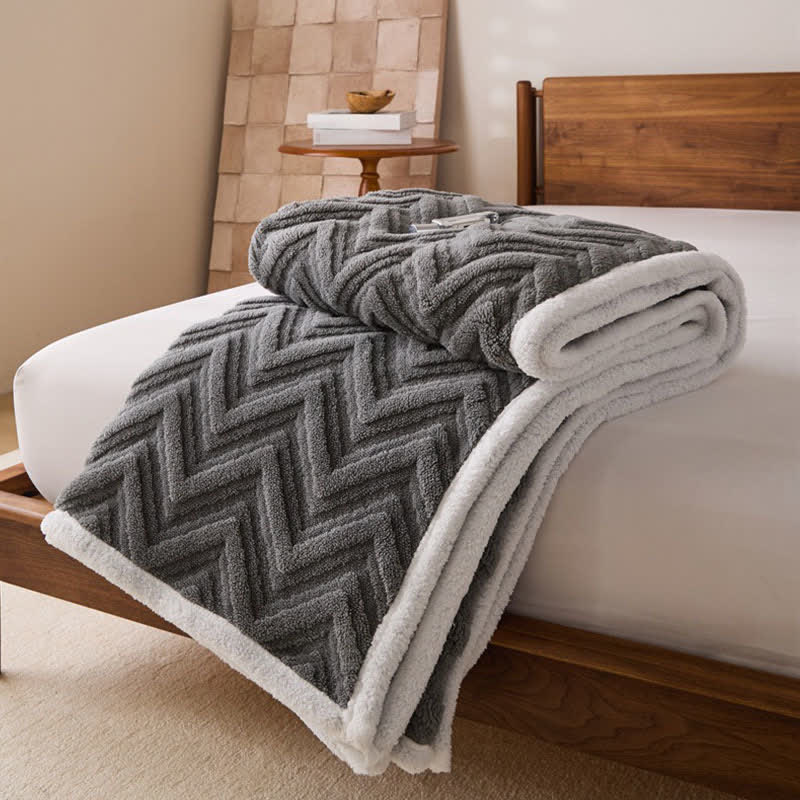 Modern Chevron Jacquard Warm Blanket
