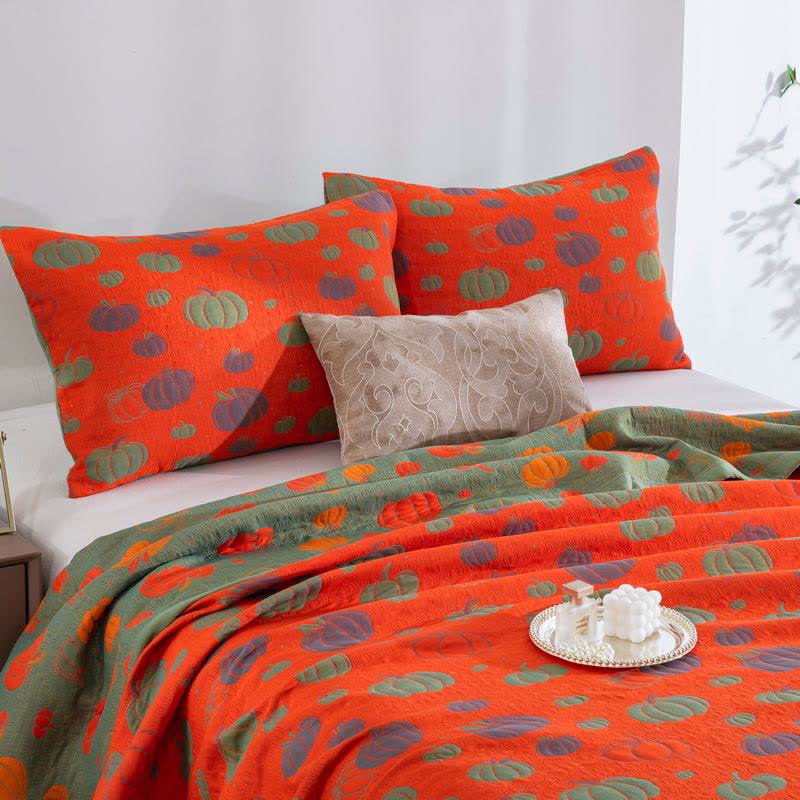 Pumpkin Organic Cotton Sheet Bedspread
