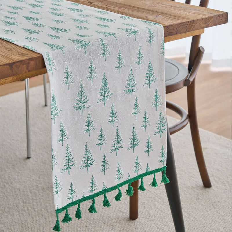 Green Fir Tree Table Runner