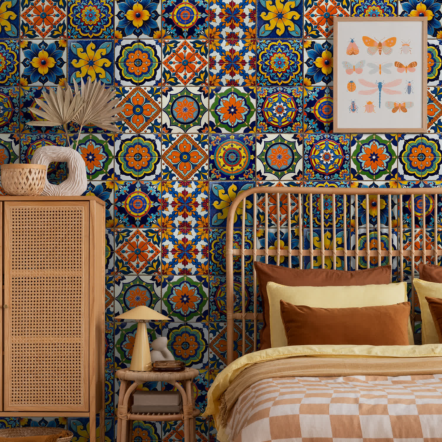 PET Foam Colorful Talavera Tile Wall Decals