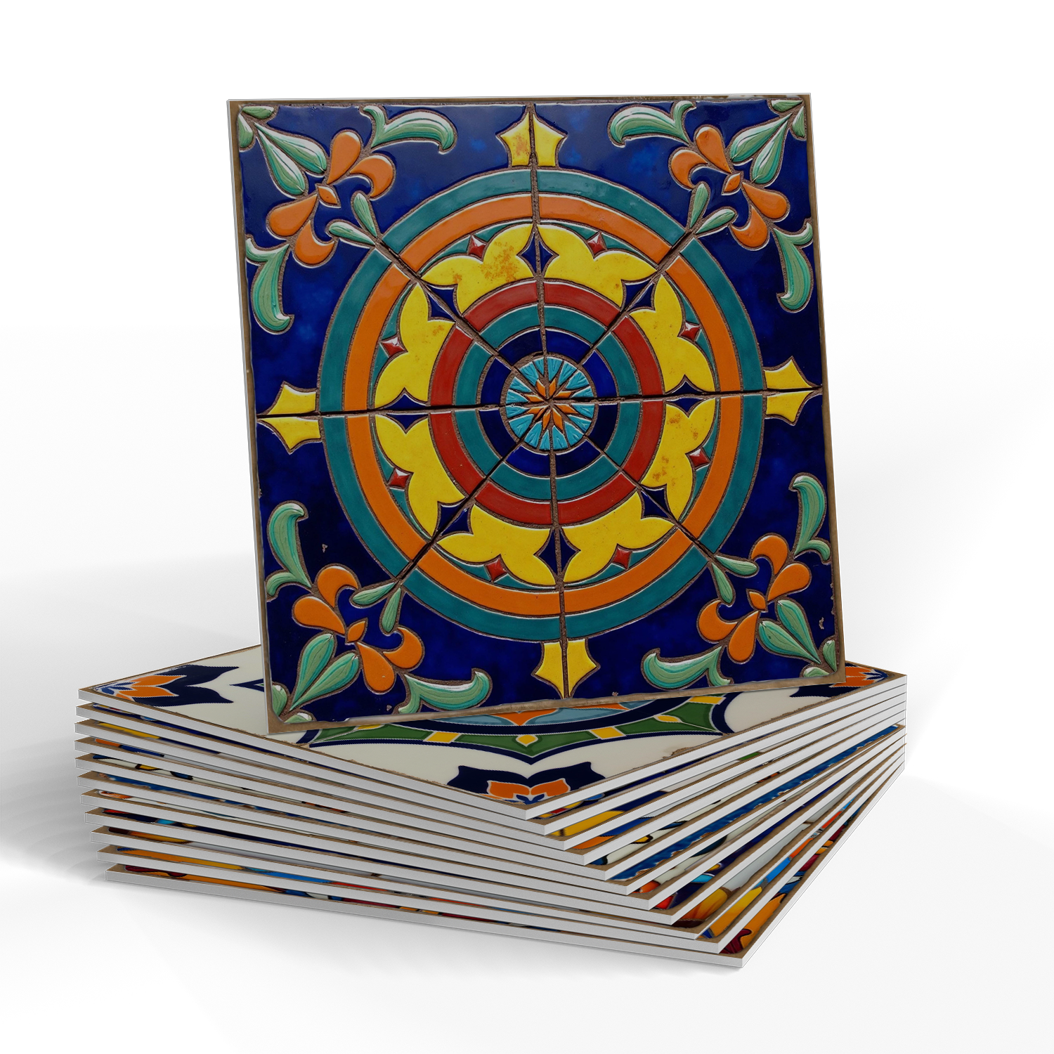 PET Foam Colorful Talavera Tile Wall Decals