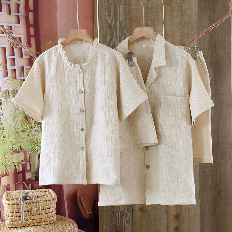 Matching Minimalist Cotton Linen Pajama Jammies