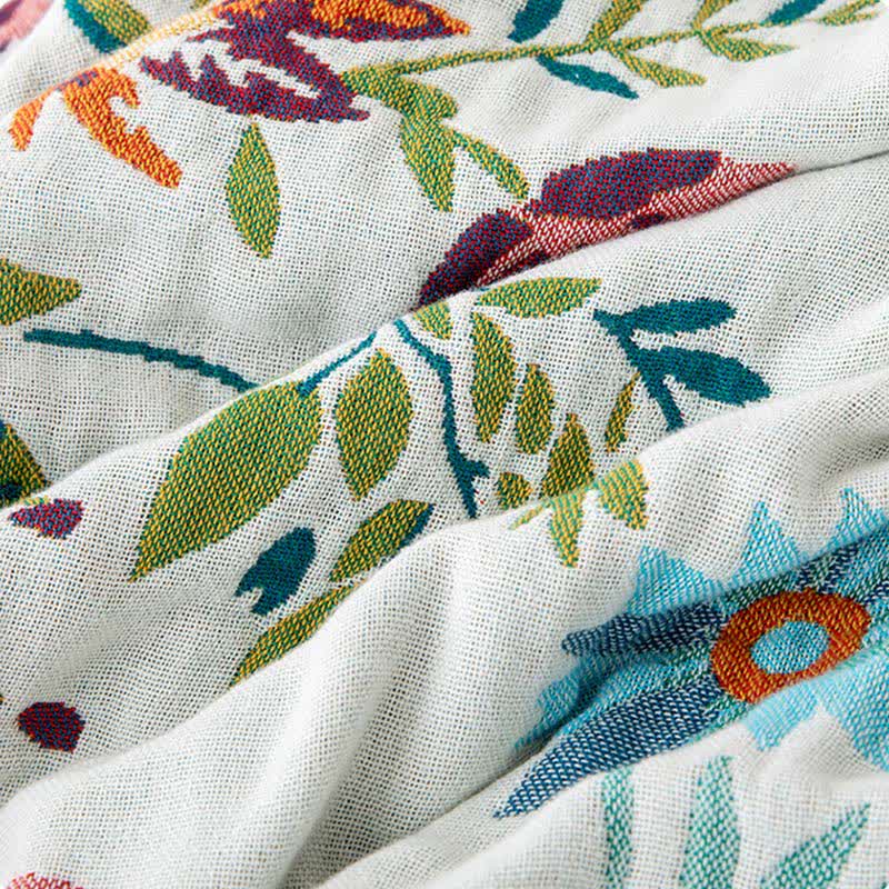 Flower vine Natural Cotton Tassel Quilt