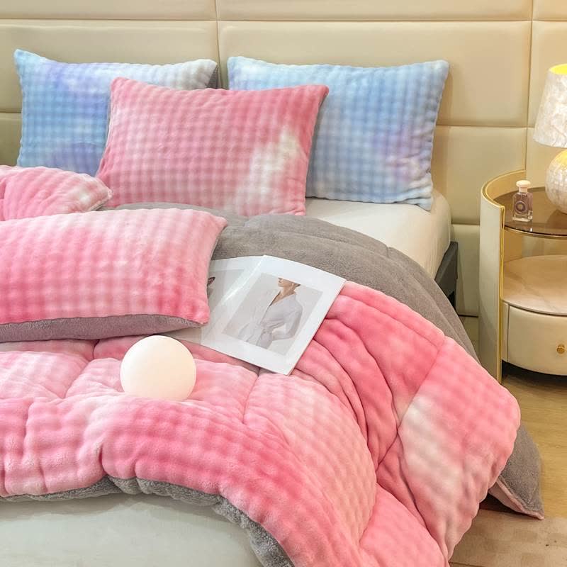 Fluffy Gradient Color Sherpa Warm Blankets