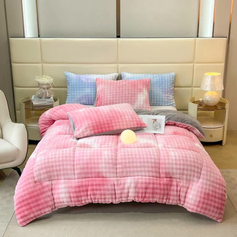 Fluffy Gradient Color Sherpa Warm Blankets