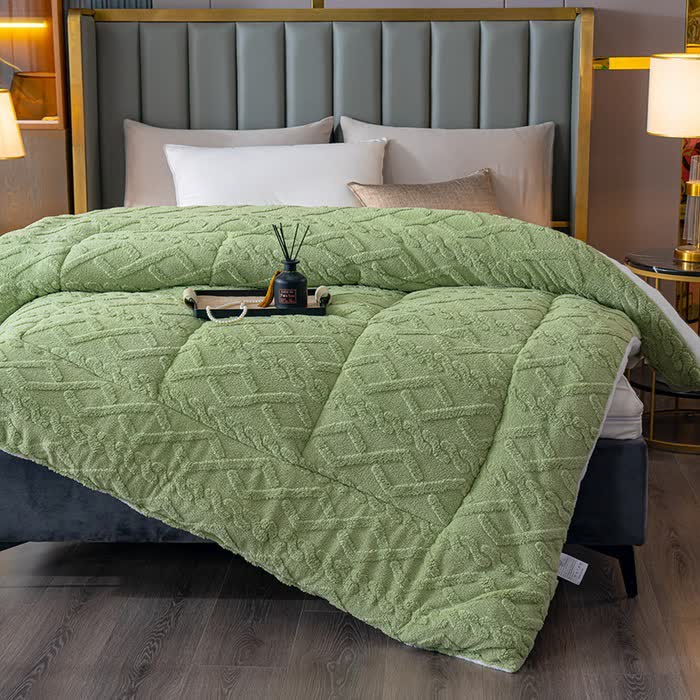 Luxury Diamond Embossed Sherpa Throw Blanket