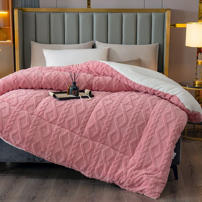 Luxury Diamond Embossed Sherpa Throw Blanket
