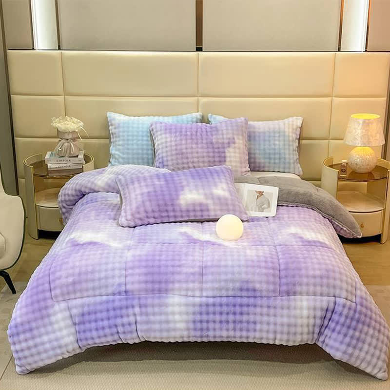 Fluffy Gradient Color Sherpa Warm Blankets