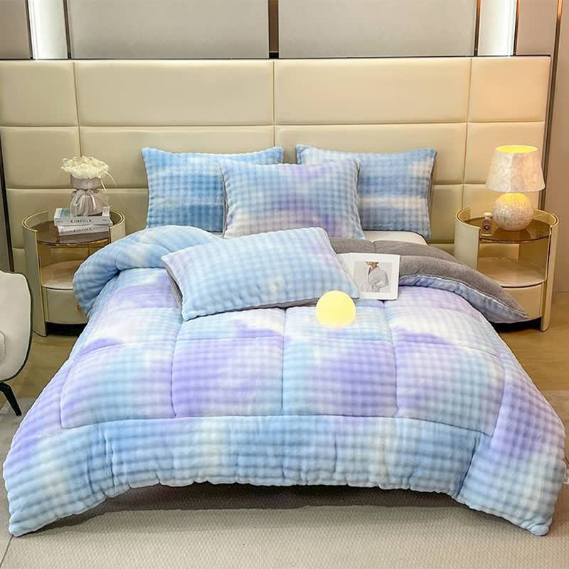 Fluffy Gradient Color Sherpa Warm Blankets
