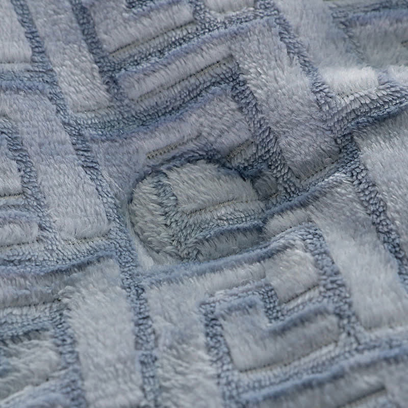 Geometric Embossed Sherpa Throw Blanket