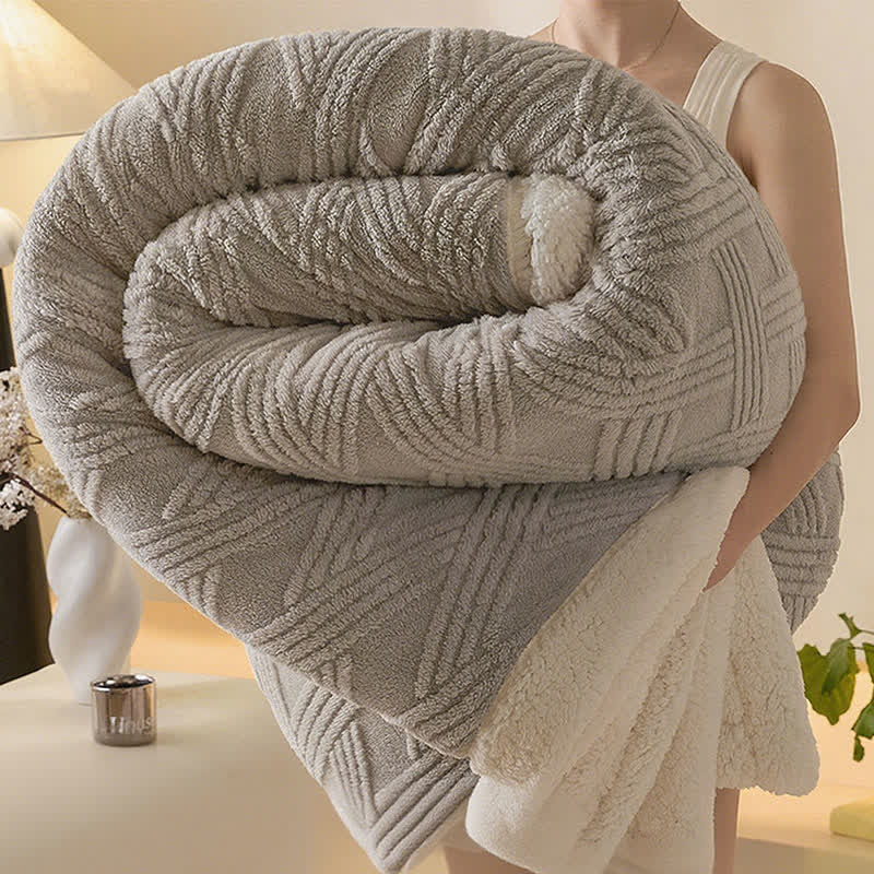 Striped Diamond Textured Warm Throw Blanket