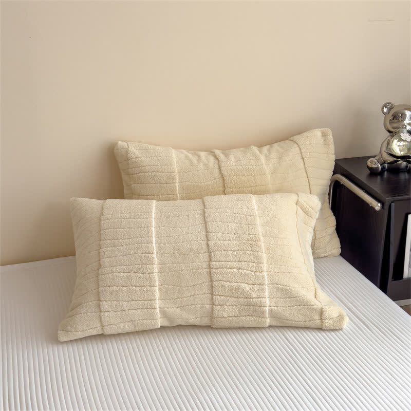 Luxe Striped Textured Warm Throw Blanket
