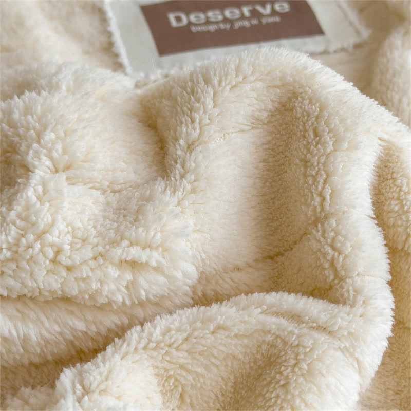 Luxe Striped Textured Warm Throw Blanket