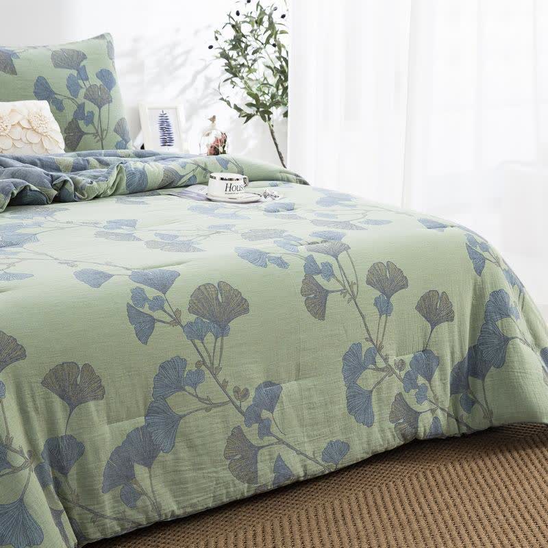 Ginkgo Leaf Cotton Gauze Reversible Bedding