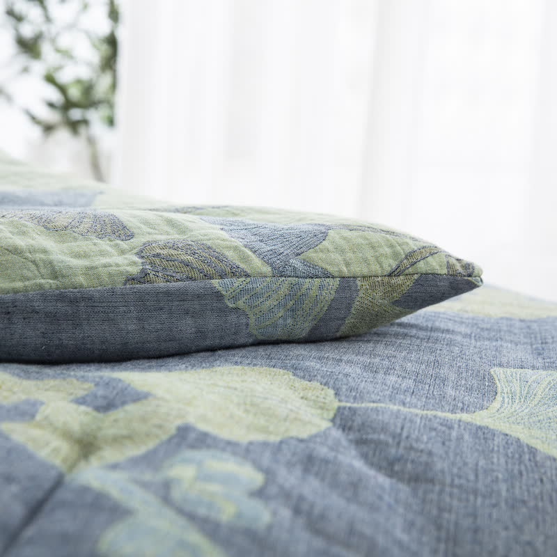 Ginkgo Leaf Cotton Gauze Reversible Bedding