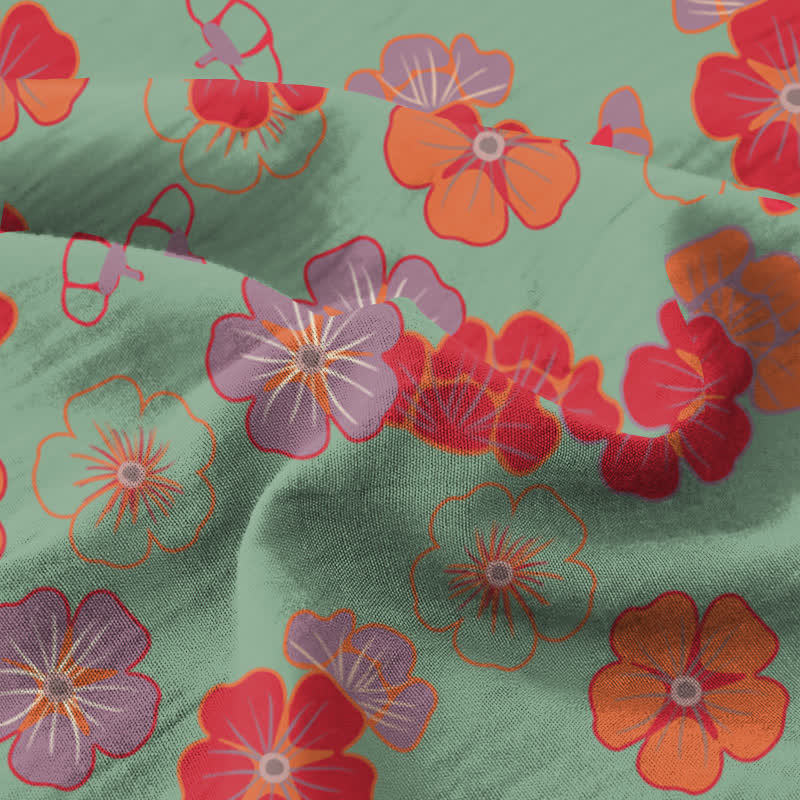 Plum Blossom Organic Cotton Sheet Bedspread