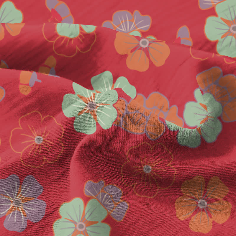 Plum Blossom Organic Cotton Sheet Bedspread