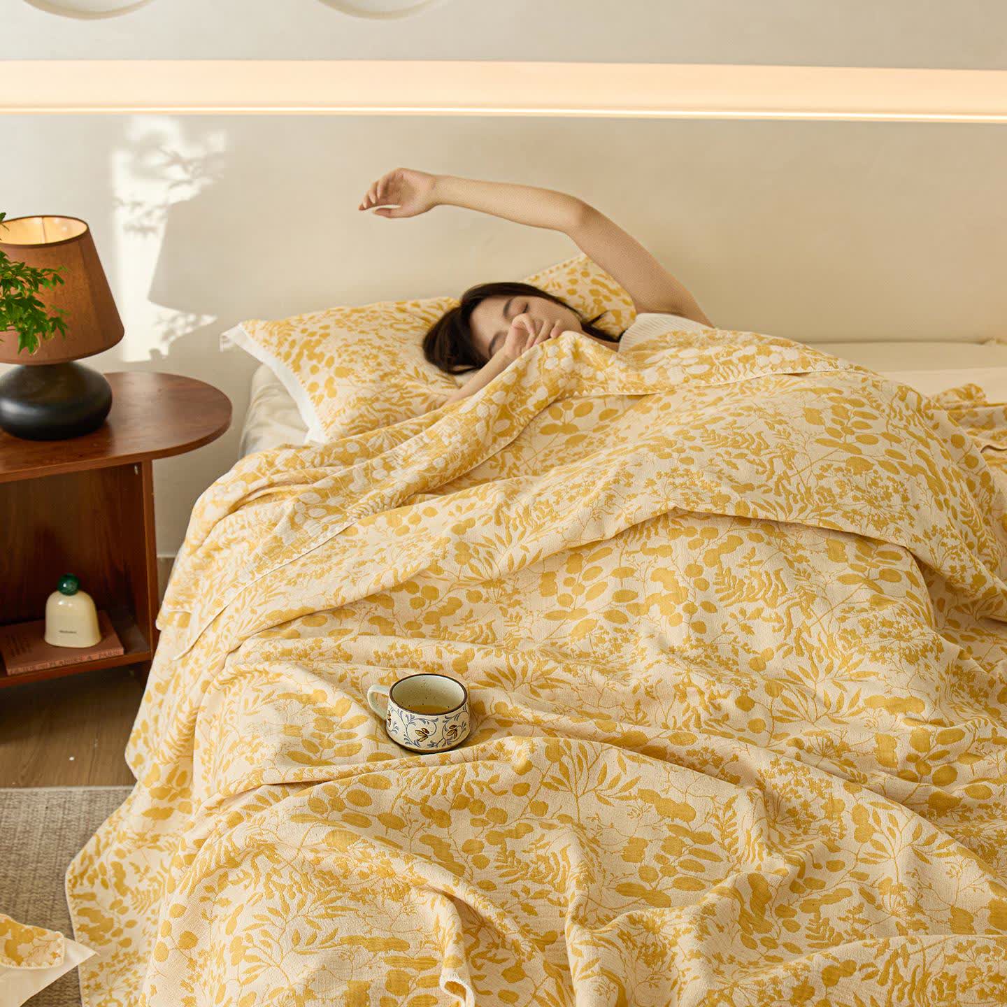 Soft Style Floral Cotton Gauze Quilt