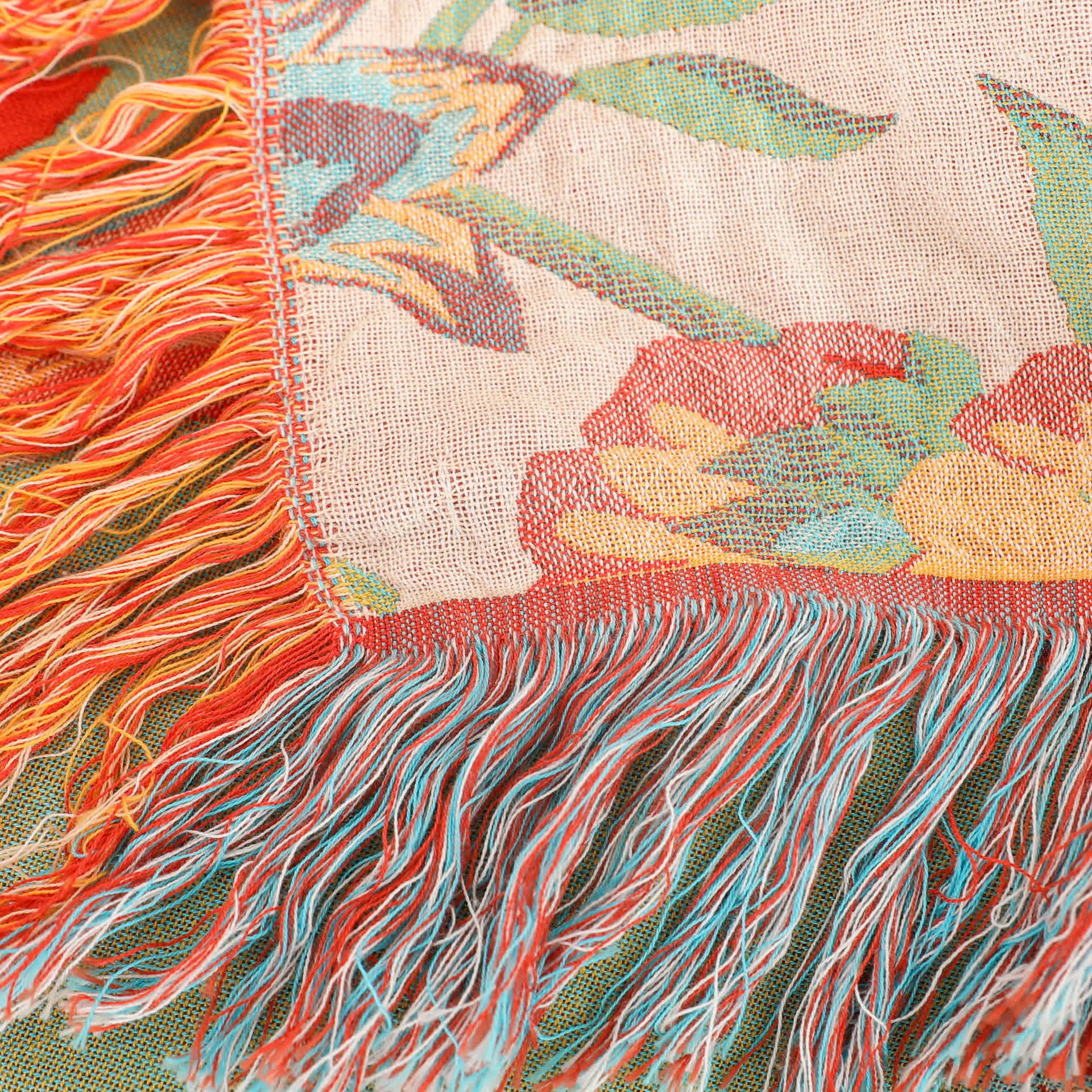 Orange Blossom Cotton Gauze Tassel Quilt