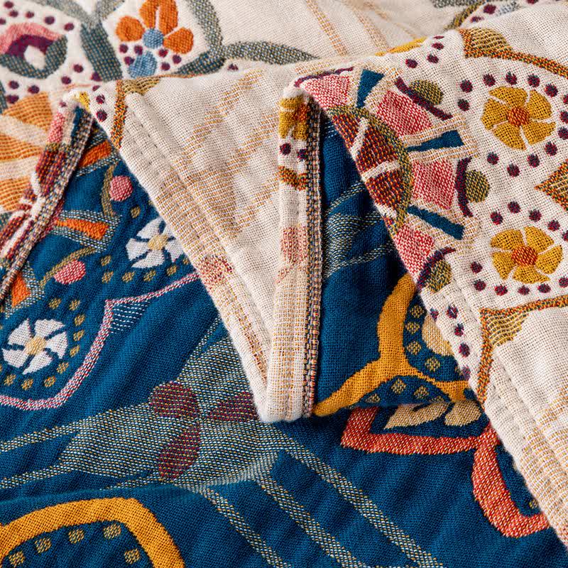 Ethnic Star-shaped Flower Cotton Quilt