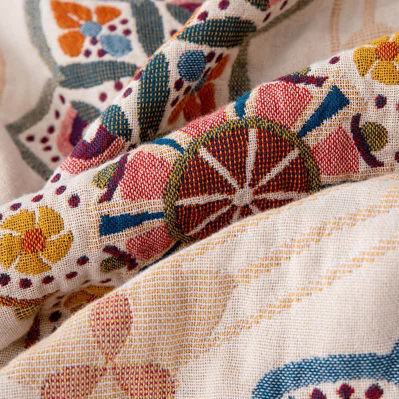 Ethnic Star-shaped Flower Cotton Quilt