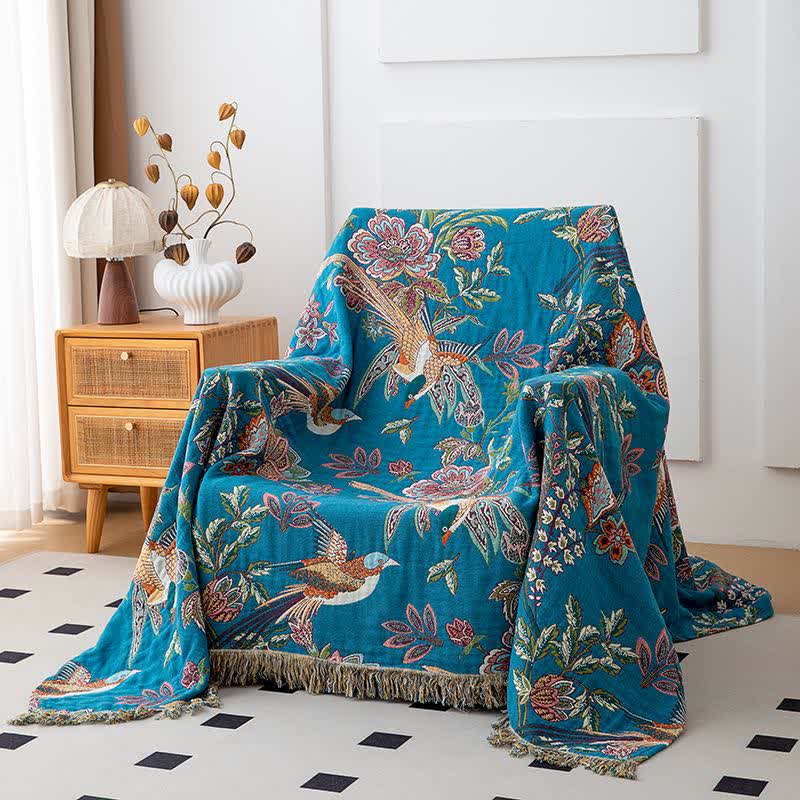 Flying Bird Cotton Gauze Tassel Quilt