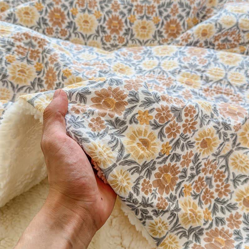 Yellow Flower Reversible Throw Blanket