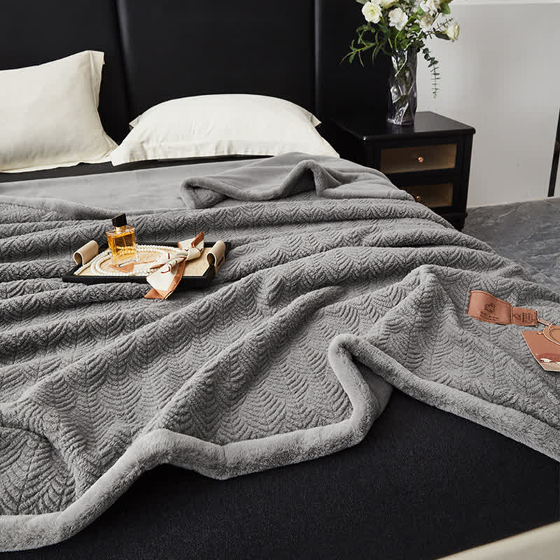 Leaf-inspired Textured Warm Throw Blanket