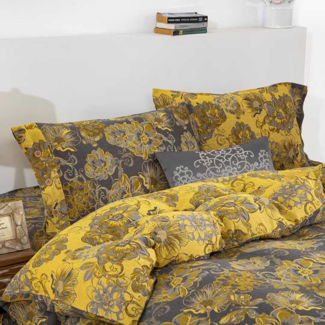 Floral Butterfly Cotton Gauze Bedding Set(4pcs)