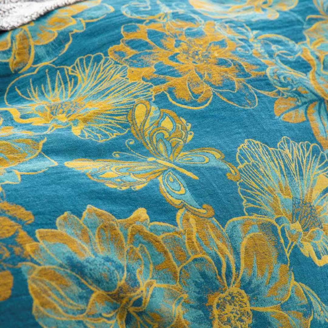 Floral Butterfly Cotton Gauze Bedding Set(4pcs)