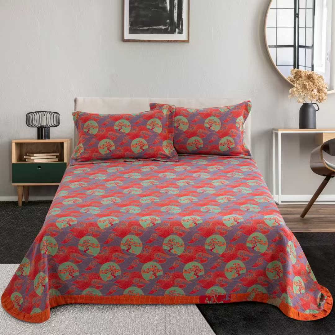 Oriental Sea Moon Cotton Bedding Set(4pcs)