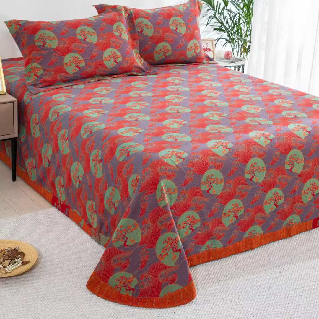 Oriental Sea Moon Cotton Bedding Set(4pcs)