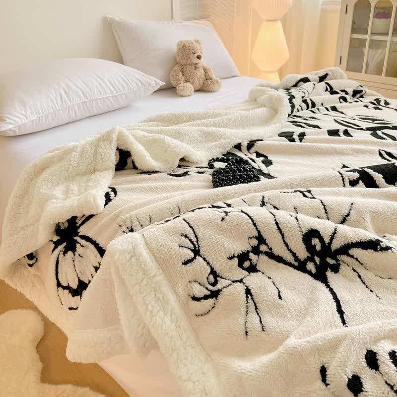 Tree Butterfly Jacquard Throw Blanket