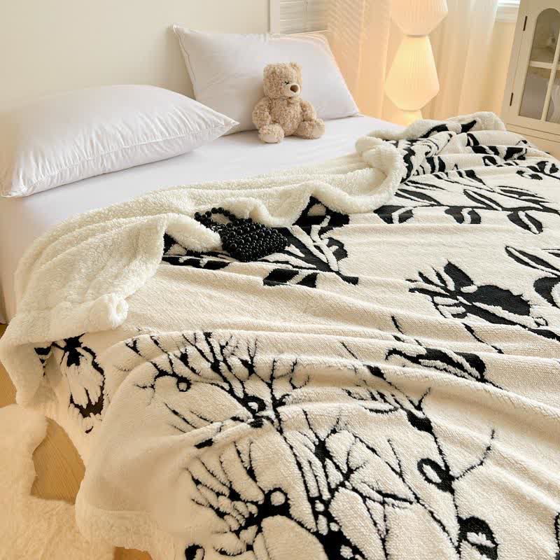 Tree Butterfly Jacquard Throw Blanket