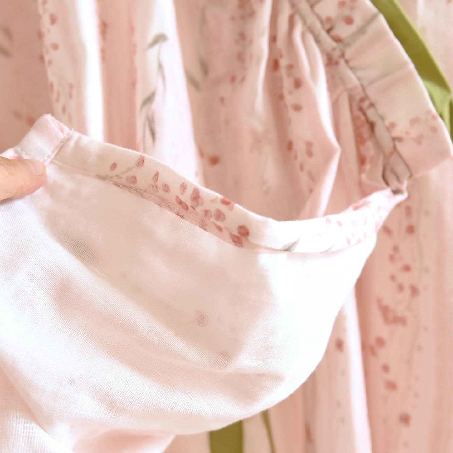 Pink Striped Floral Kimono Loungewear Set