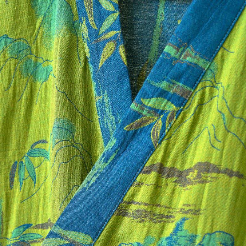Two-Tone Bamboo Cotton Gauze Kimono Robe