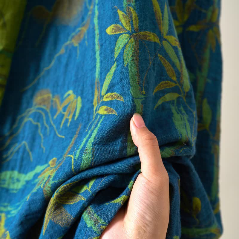 Two-Tone Bamboo Cotton Gauze Kimono Robe