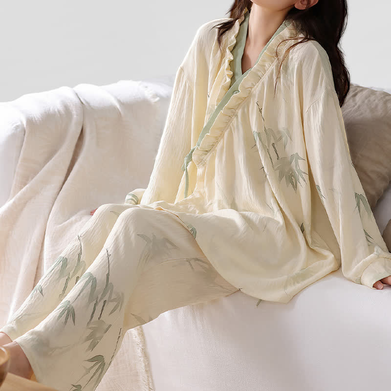 Ink Bamboo Kimono Loungewear Set