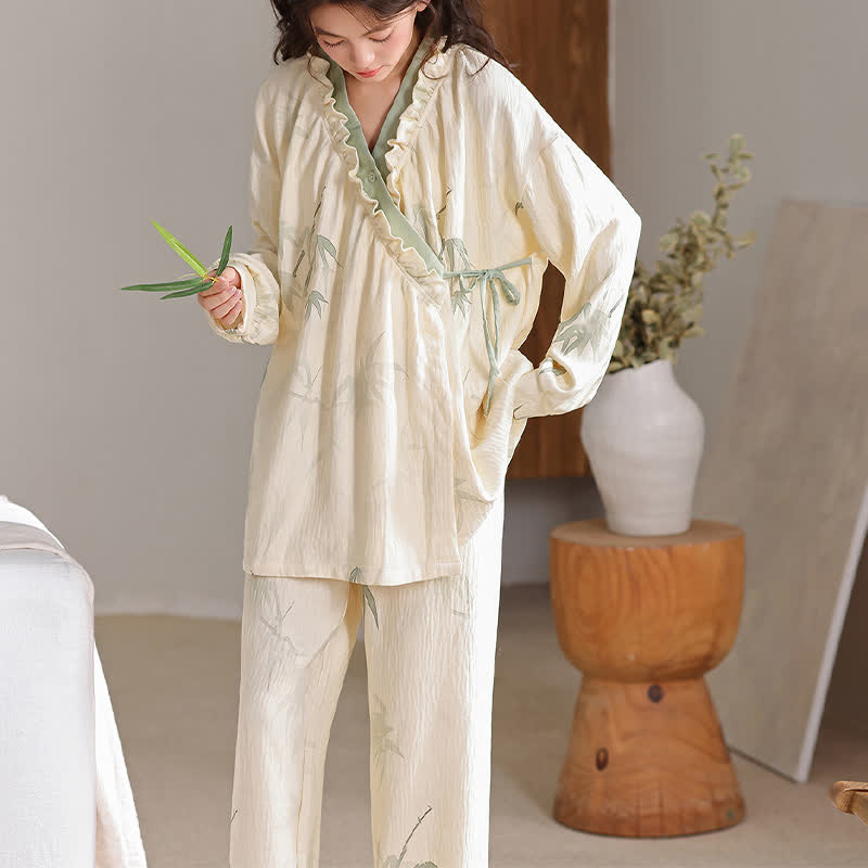 Ink Bamboo Kimono Loungewear Set