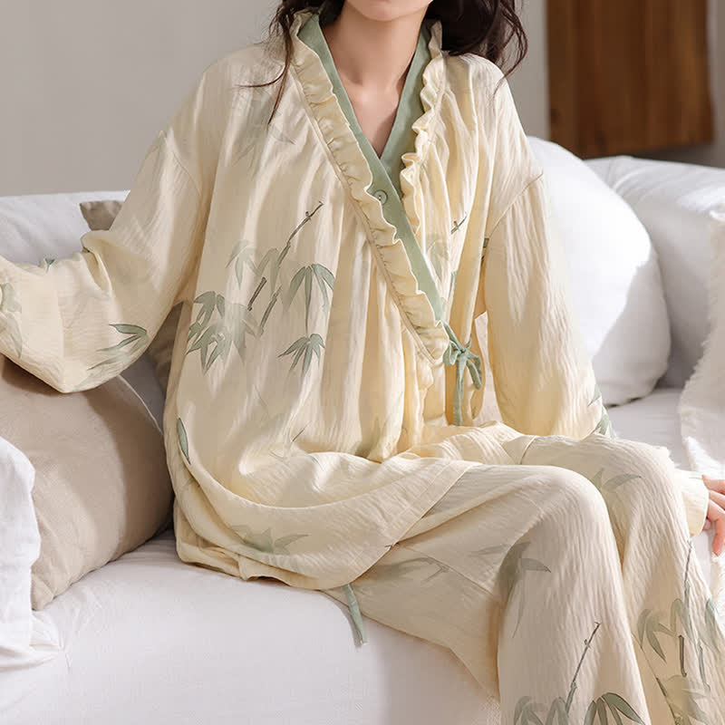 Ink Bamboo Kimono Loungewear Set