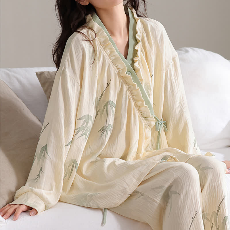 Ink Bamboo Kimono Loungewear Set