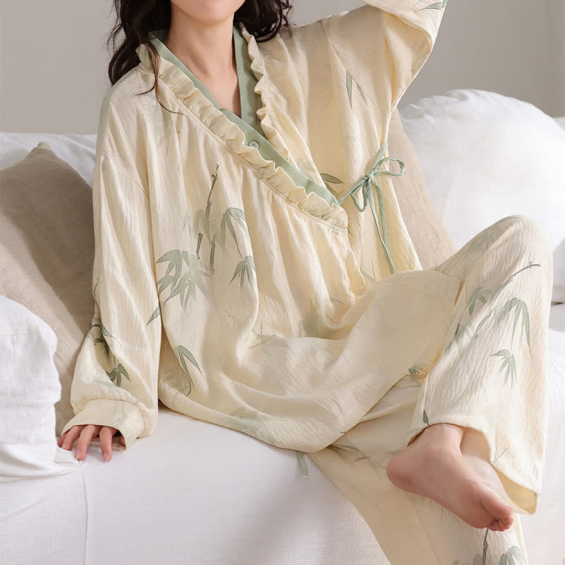 Ink Bamboo Kimono Loungewear Set
