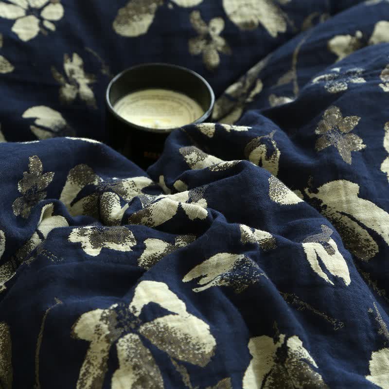 Flourish Flower  Cotton Gauze Jacquard Quilt