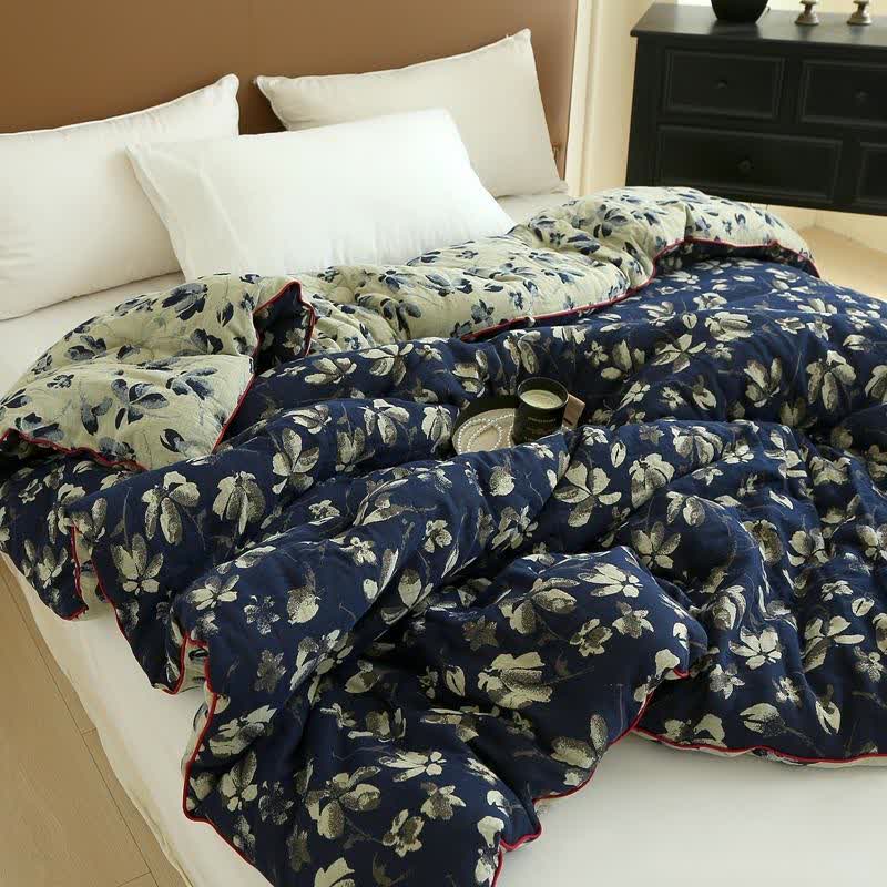 Flourish Flower  Cotton Gauze Jacquard Quilt
